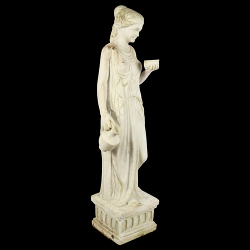 272 - A weathered composite statue, a study of the Goddess Hebe, H79cm