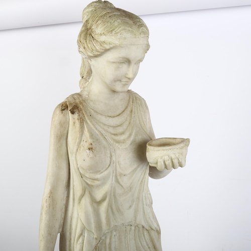 272 - A weathered composite statue, a study of the Goddess Hebe, H79cm