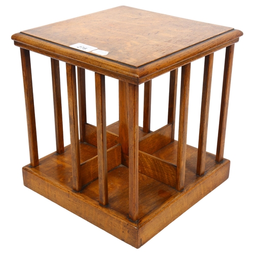 278 - An apprentice piece oak table-top revolving bookcase, H28.5cm, W26cm