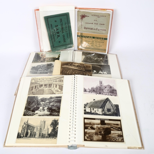 372 - 3 albums of various postcards, including topographical, Bruges, 3 Second World War grime postcards e... 