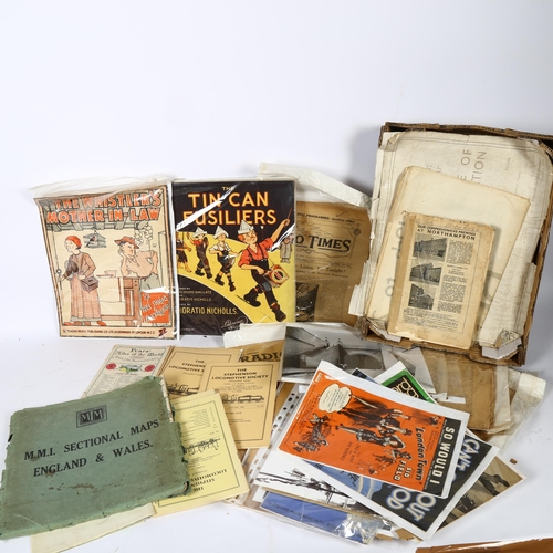 375 - A large quantity of ephemera, photos, programmes etc (shelf full)