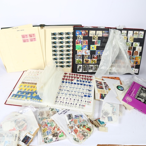 381 - A quantity of stamp stock books, various loose sheets of stock stamps UK and worldwide