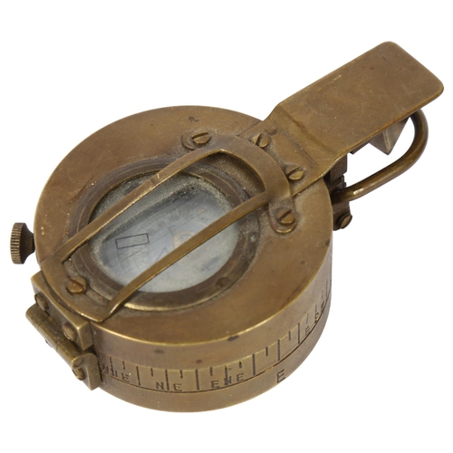 410 - ROSS, LONDON - a brass-cased compass