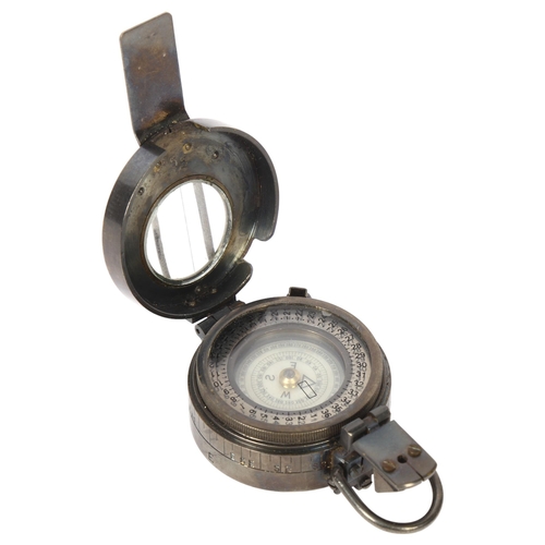 418 - Stanley, London, chrome plated compass, dated 1918