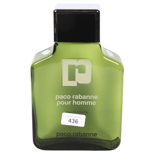 436 - PACO RABANNE POUR HOMME - a glass advertising scent bottle, H24cm