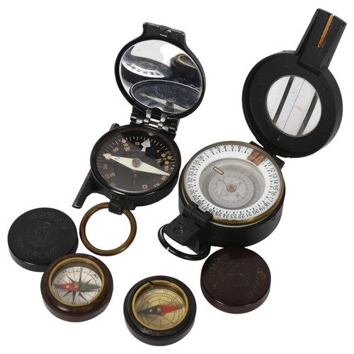 439 - ENBECCO - a folding pocket compass, a metal-cased folding compass, serial no. 95634, and 2 other Bak... 