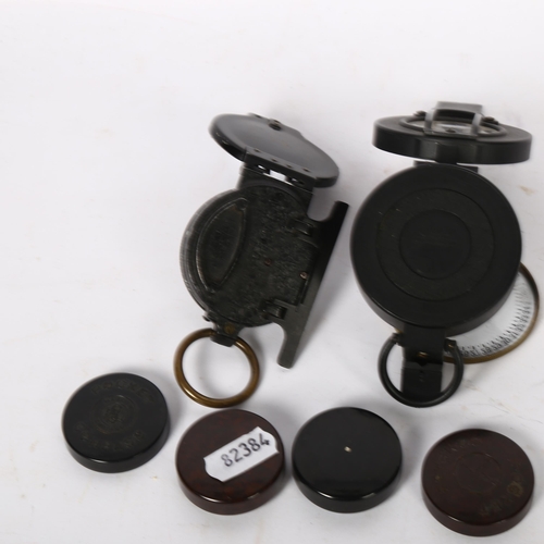 439 - ENBECCO - a folding pocket compass, a metal-cased folding compass, serial no. 95634, and 2 other Bak... 