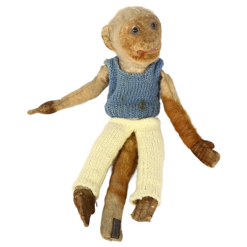 443 - An early 20th century Nora Wellings soft toy monkey, L36cm