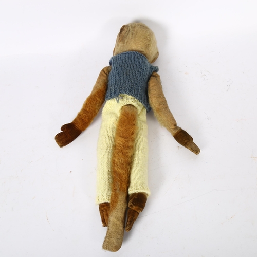 443 - An early 20th century Nora Wellings soft toy monkey, L36cm