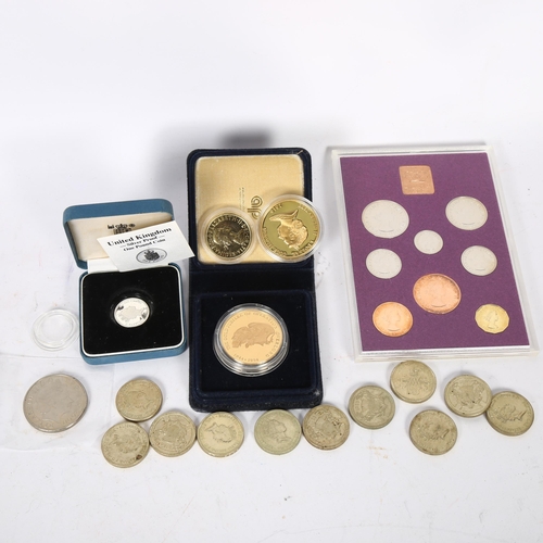 479 - A cased 1970 pre-decimal coins collector's set, 11 two pound coins, various dates including 1986, 19... 