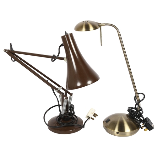 545 - ANGLEPOISE LIGHTING LTD - an anglepoise model 90 Vintage desk lamp, and a modern chrome adjustable t... 