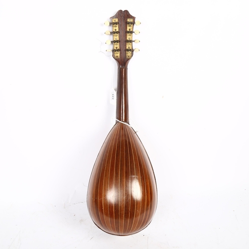 588 - An 8-string rosewood bowl-back German mandolin, L58cm