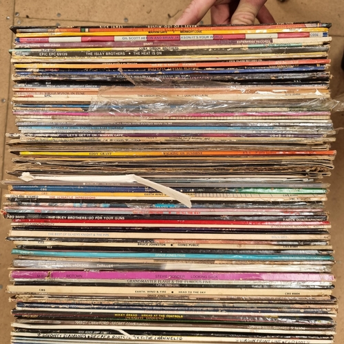 593 - A quantity of vinyl LPs, soul funk in genre, including such artists as Rick James, Stevie Wonder, Ly... 