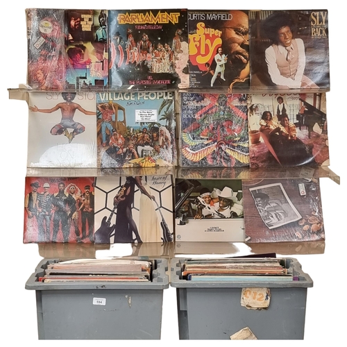 594 - A quantity of vinyl record, soul funk in genre, including such artists as Sly and The Family Stone, ... 