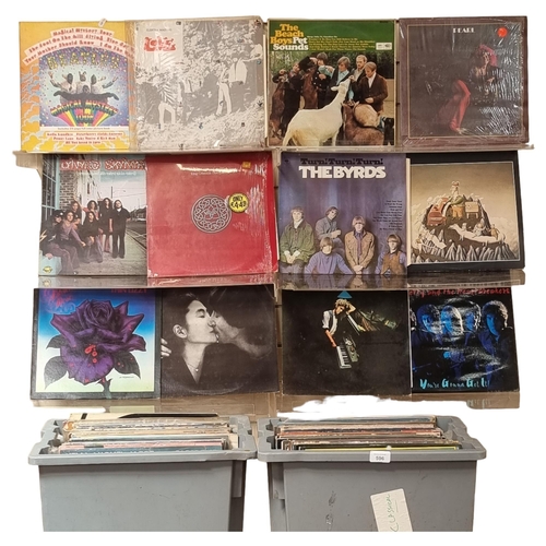 596 - A quantity of vinyl LPs, 60s/70s rock in genre, including such artists as Tom Petty and The Heartbre... 