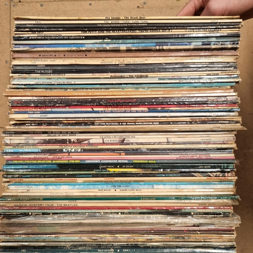 596 - A quantity of vinyl LPs, 60s/70s rock in genre, including such artists as Tom Petty and The Heartbre... 