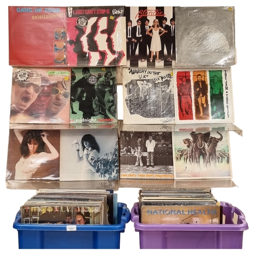 602 - A quantity of vinyl LPs, punk alternative 70s and early 80s in genre, including such artists as Reck... 