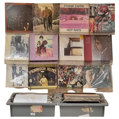 604 - A quantity of vinyl LPs, 60s folk, and 60s/70s rock in genre, including such artists as Tom Rush, Ju... 