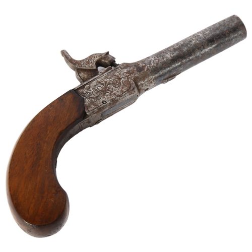 830 - A 19th century pocket percussion pistol, L17cm