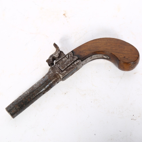 830 - A 19th century pocket percussion pistol, L17cm