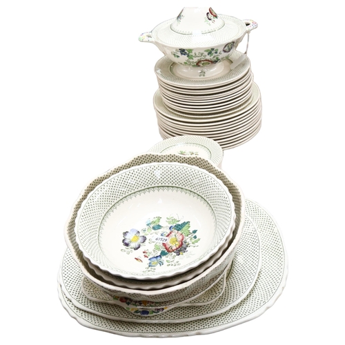 858 - Mason's Paynsley pattern dinner service, including 4 serving bowls, meat plates, and a vegetable tur... 