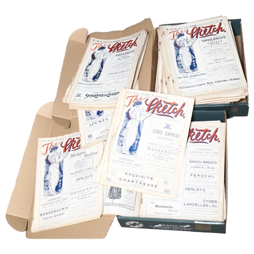 890 - 3 boxes comprising 67 copies of the Sketch and Tatler from 1913 to 1919, including illustrations fro... 