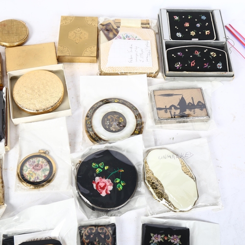 949 - A box of Vintage compacts, including Swiss make, Petit Point etc