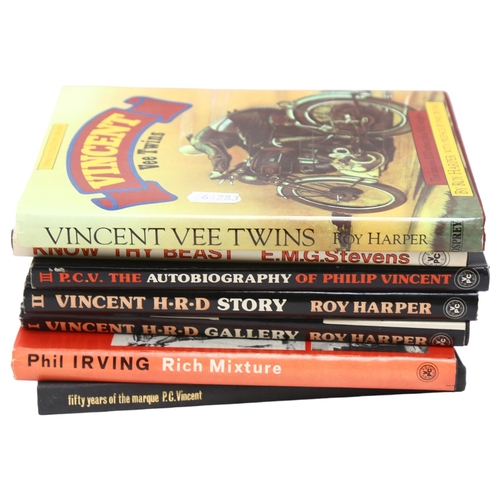 254 - Group of books relating to Vincent Motorcycle, including Autobiography of Phillip Vincent, Vincent H... 