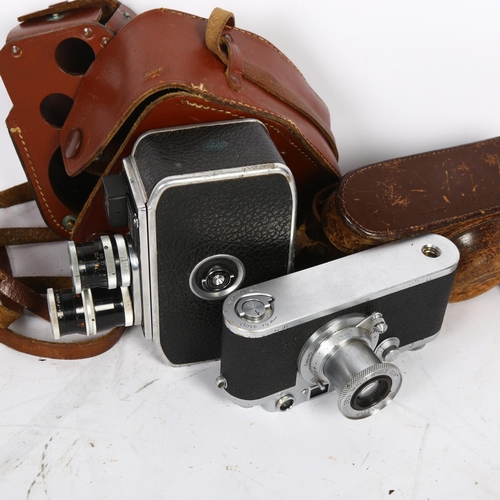 620 - Bolex - Paillard B8 cine with leather case (no handle) and a Leica 518304 camera and case.