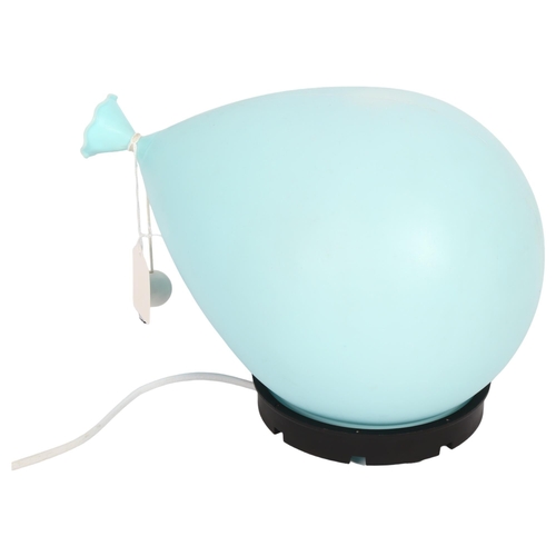 627 - YVES Christin for Bilumen, Italy - A post-modern 1973 blue plastic balloon lamp with moulded maker's... 