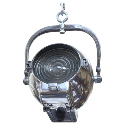 653 - Strand Electric - A chrome spotlight and fitting, marks to reverse. Drop - 85cm.