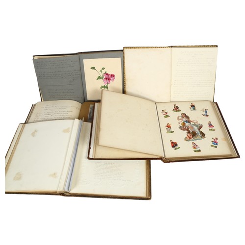 658 - 5 Victorian gilded and tooled leather albums, including 2 scrap album