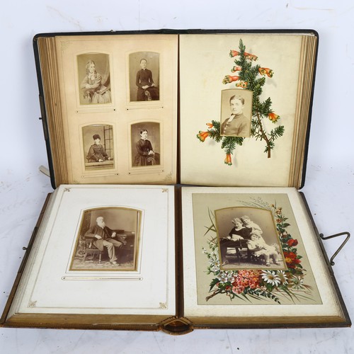 660 - 2 Victorian and tooled leather carte de visite photograph albums