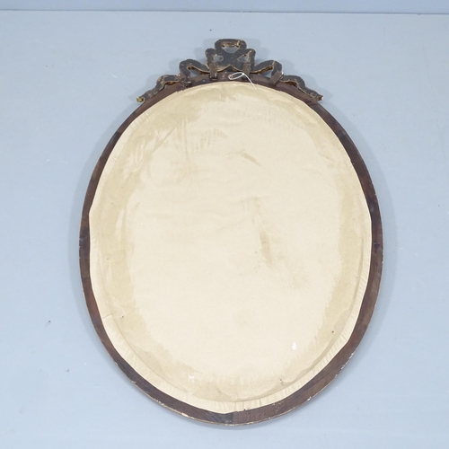 2291 - A painted continental style oval wall mirror. 71x108cm.