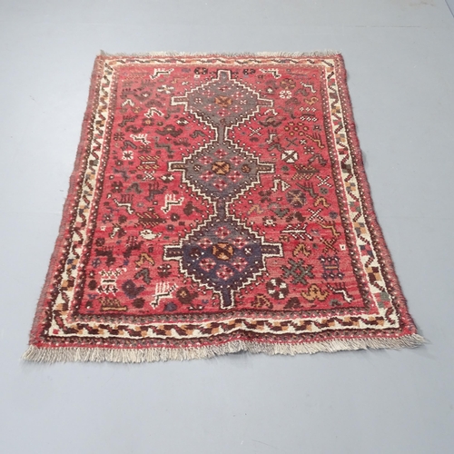 2339 - A red-ground Maimana kilim rug. 142x106cm.