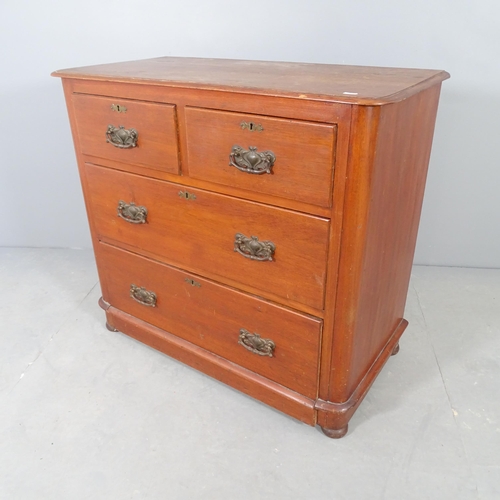 2706 - A Victorian mahogany chest of two short and two long drawers. 90x83x46cm.