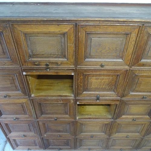 2712 - An Antique French oak 25 door Notaire cabinet. 185x155x33cm.