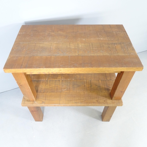 2721 - A pair of Japanese low pine tables. 100x51x60cm.