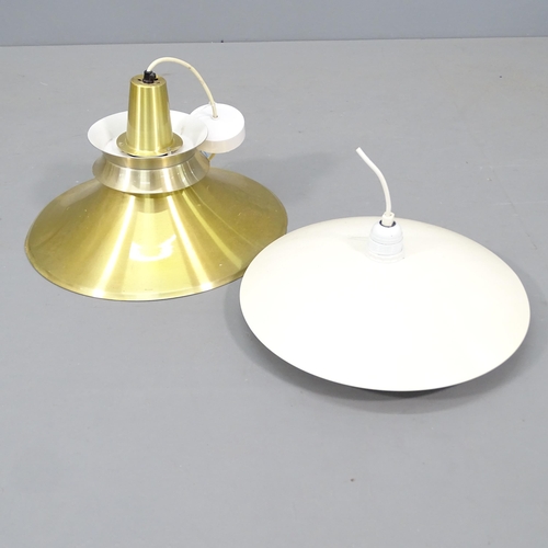 2747 - A 1970s' Cuba gold and white aluminium pendant light by R. Van Ingen, makers label, diameter 39cm, s... 