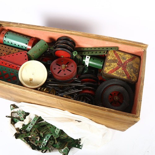 66 - A quantity of Vintage Meccano in wooden crate.