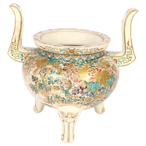 675 - A Japanese Satsuma censer (no lid), H28cm (A/F)