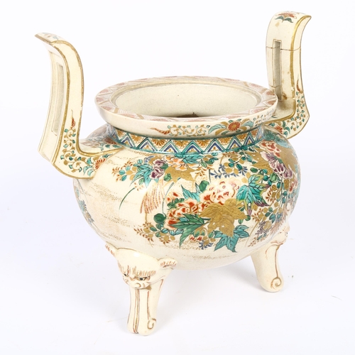 675 - A Japanese Satsuma censer (no lid), H28cm (A/F)