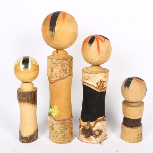 681 - A group of 4 Japanese Kokeshi dolls, H37cm