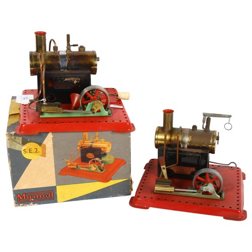 72 - MAMOD - S.E.2 stationary steam engine, in original box. And a secondary engine, unboxed.