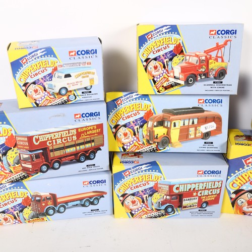 77 - Corgi classics / Chipperfield circus - A group of diecast vehicles, including models 97957 ERF truck... 