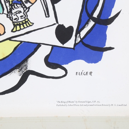 2802 - Fernand Leger, colour print, The King Of Hearts, published by School Prints Ltd, circa 1949, 75cm x ... 