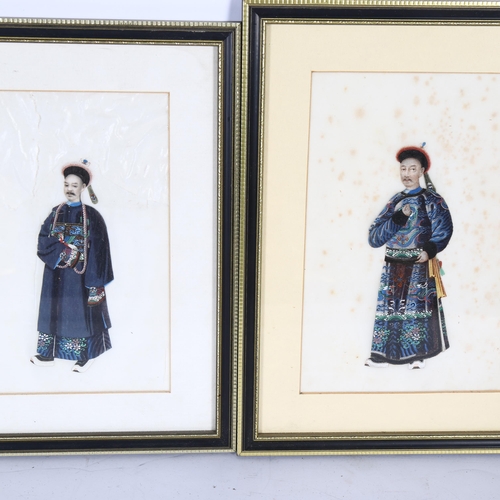 2805 - A set of 4 Chinese watercolours on rice paper, figure studies, image 20cm x 13.5cm, 28cm x 22cm over... 