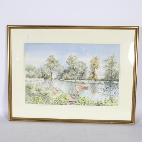 2812 - F Parr, pair of watercolours, panoramic Highland scenes, 48cm x 59cm overall, framed, Rosemary Clark... 