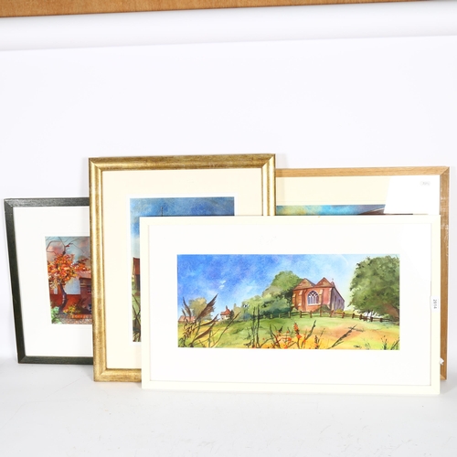 2814 - Martin Bradshaw, 4 watercolours, building studies, all framed (4)