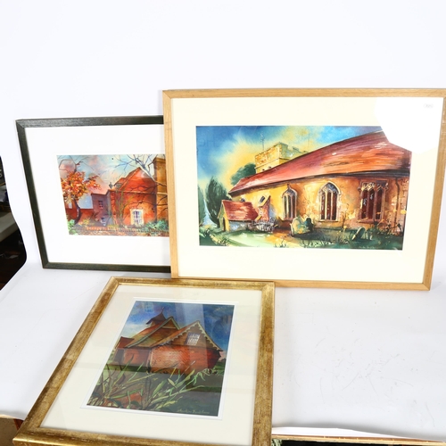 2814 - Martin Bradshaw, 4 watercolours, building studies, all framed (4)